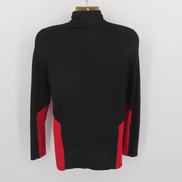 Smartwool Men Small Merino Sport 150 1/4 Zip Sweater Black Red Long Sleeve Wool - Picture 6 of 12